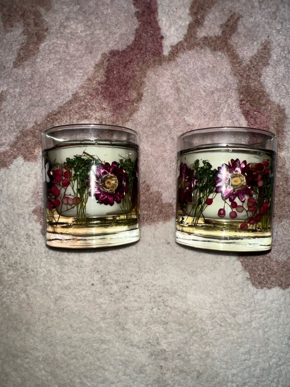 NEW Set of 2 Meadow Flower Natural Wax Gel Candles - Picture 4 of 5